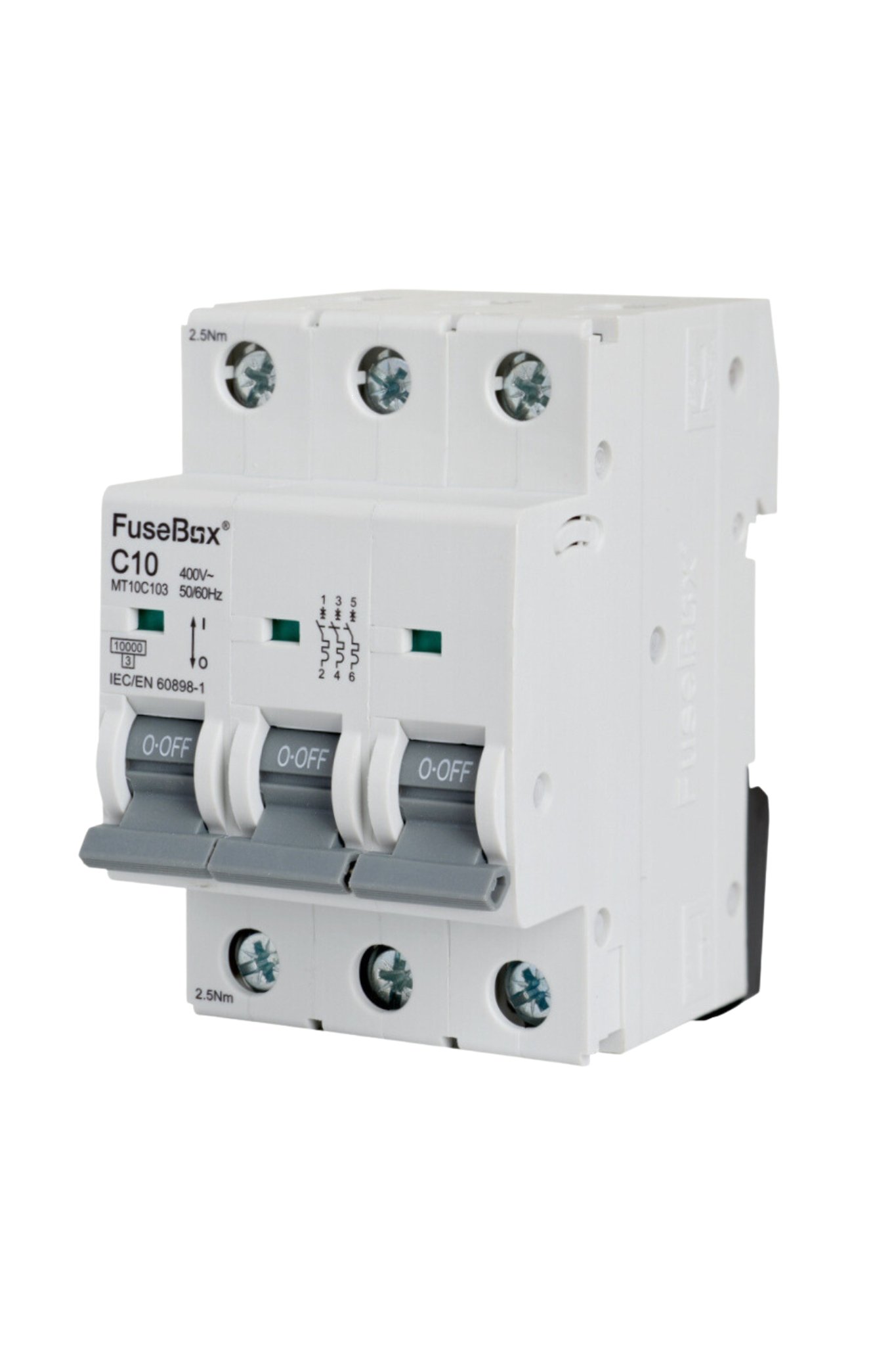 FuseBox MT10C103 MCB 3 pole 10kA, 10A, C curve | AA Jones Electric