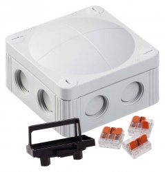 WISKA 10110403 COMBI 308 LG / 3-221-413 junction box, 85 x 85 x 51mm, grey, plastic, with Wago terminals