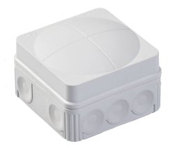 WISKA 10060523 COMBI 108/5 LG junction box, 76 x 76 x 51mm, grey, plastic, wtih terminal block