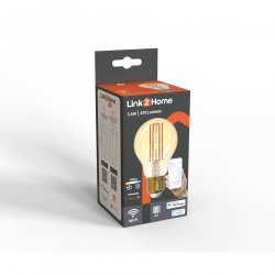 Link2Home L2HFE276W Smart colour-change filament lamp bulb, E27 base