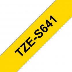 Brother Pro Tape TZe-S641 Strong adhesive tape - Black on Yellow, 18mm