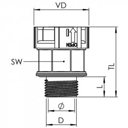 WISKA 10106867 EBFS-17-20-BK Conduit fitting