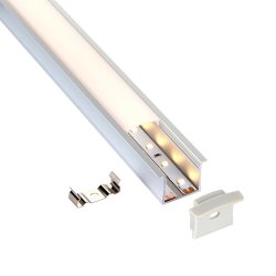 Saxby 97739 RigelSLIM Recessed wide 2m aluminium profile/extrusion silver