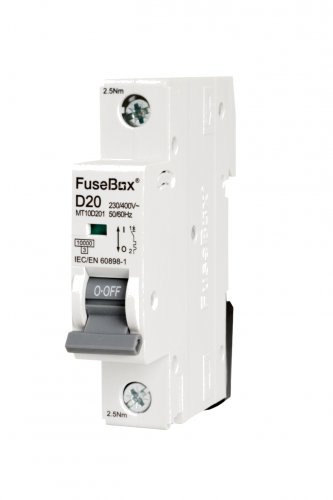 FuseBox MT10D201 MCB 1 pole 10kA, 20A, D curve