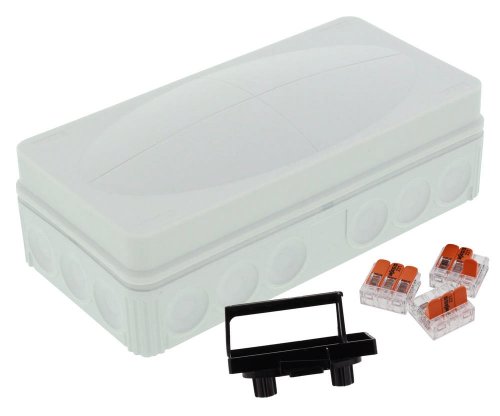 WISKA 10110032 COMBI 116 LG / 3xWAGO 221-413 junction box, 152 x 76 x 51mm, grey, plastic, with Wago terminals