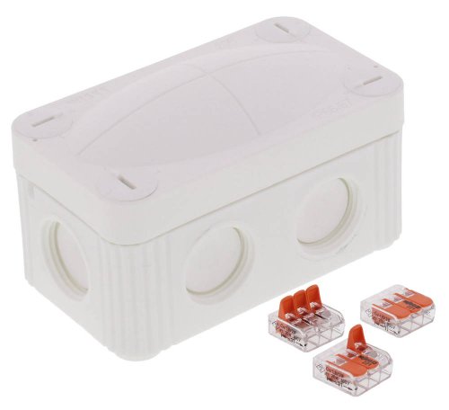 WISKA 10109902 COMBI 206 WH / 3xWAGO 221-413 junction box, 85 x 49 x 51mm, white, plastic, with Wago terminals