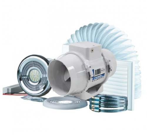 Blauberg KIT-TURBO-E-100-T-LED Turbo bathroom shower fan kit