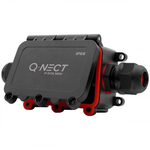 Q-NEXT QOE8342BLK 4 pole 2 way 24A IP68 inline connection box