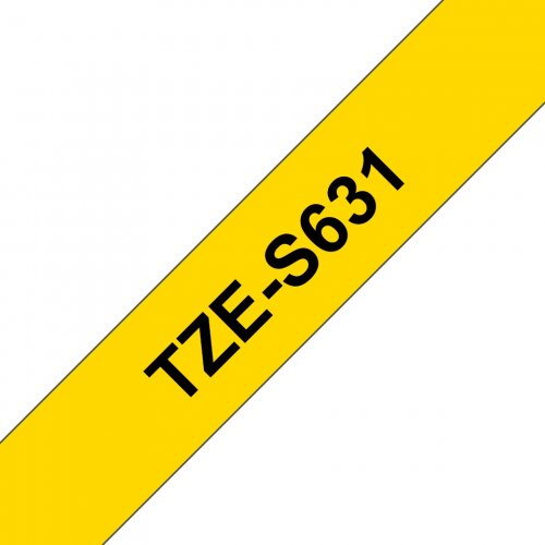 Brother Pro Tape TZe-S631 Strong adhesive tape - Black on Yellow, 12mm