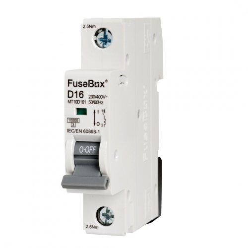 FuseBox MT10D161 MCB 1 pole 10kA, 16A, D curve