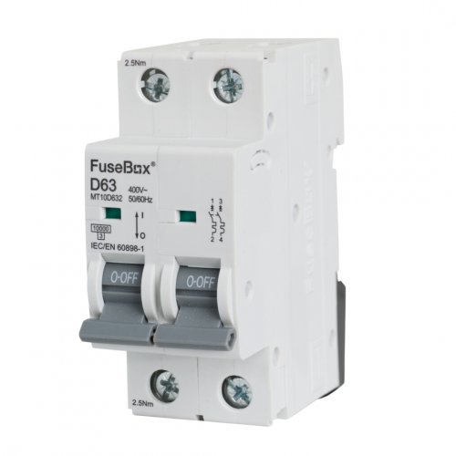 FuseBox MT10D632 MCB 2 pole 10kA, 63A, D curve