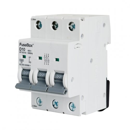 FuseBox MT10D103 MCB 3 pole 10kA, 10A, D curve