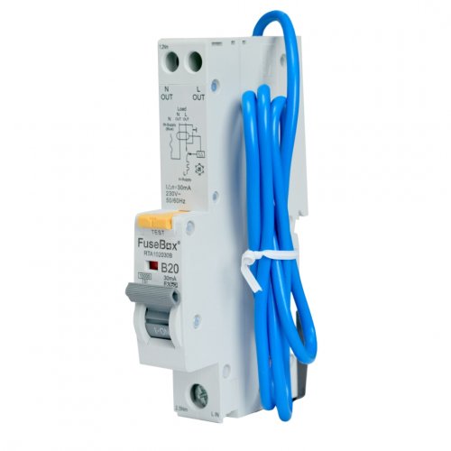 FuseBox RTA102030B RCBO 30mA 10kA (Type A), 20A, B curve