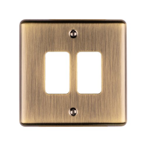 Eurolite EN-G2ABB Enhance Decorative 2 gang grid plate, Antique Brass