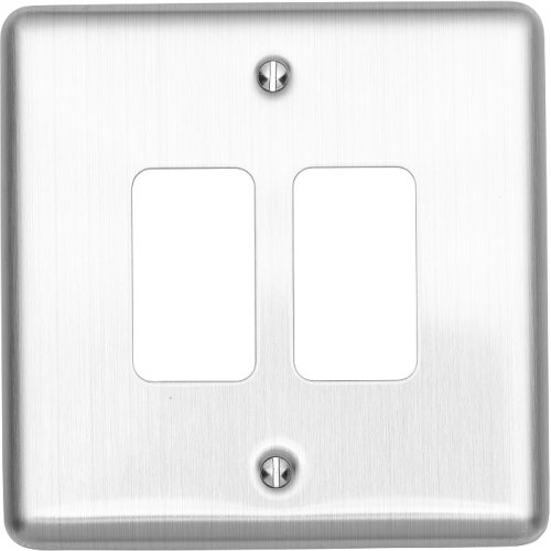 Eurolite EN-G2SS Enhance Decorative 2 gang grid plate, Stainless Steel