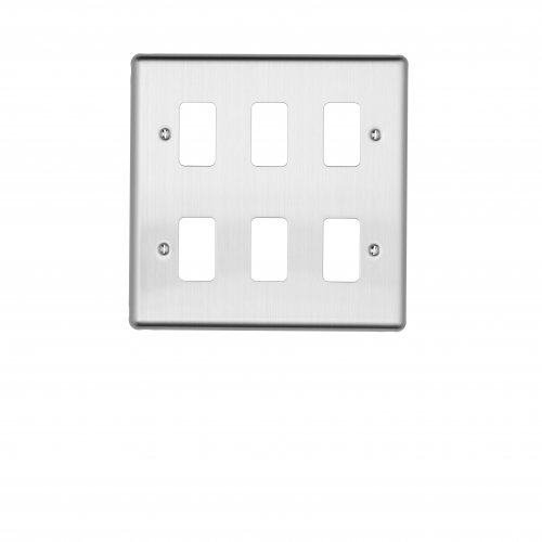 Eurolite EN-G6SS Enhance Decorative 6 gang grid plate, Stainless Steel