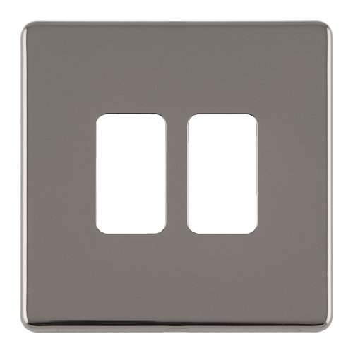 Eurolite EC-G2BN Concealed 3mm 2 gang grid plate, Black Nickel