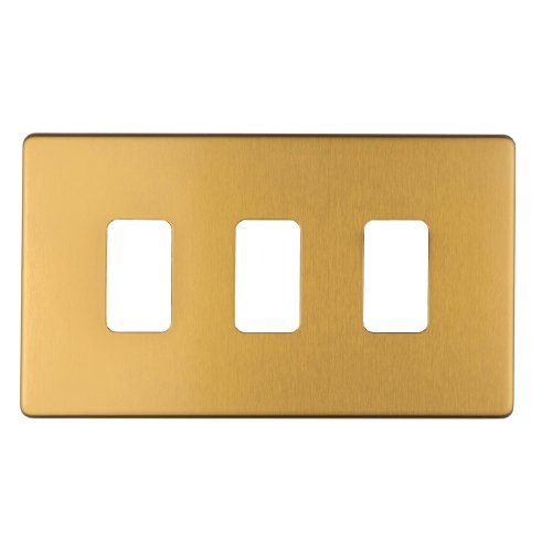 Eurolite EC-G3SBB Concealed 3mm 3 gang grid plate, Satin Brass