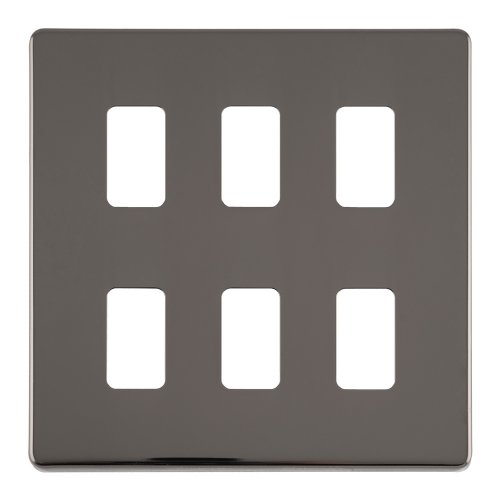 Eurolite EC-G6BN Concealed 3mm 6 gang grid plate, Black Nickel