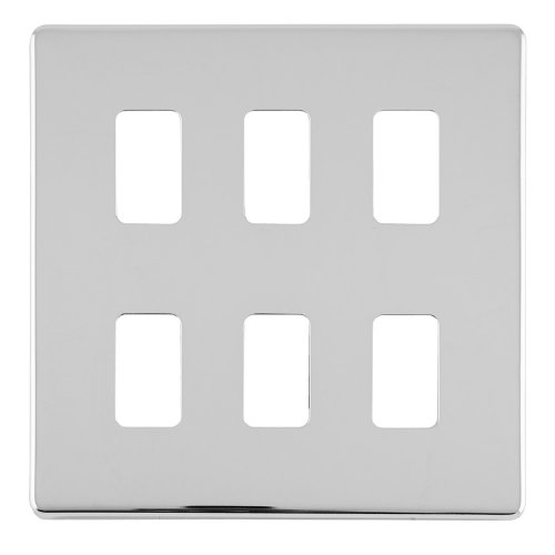 Eurolite EC-G6PC Concealed 3mm 6 gang grid plate, Polished Chrome