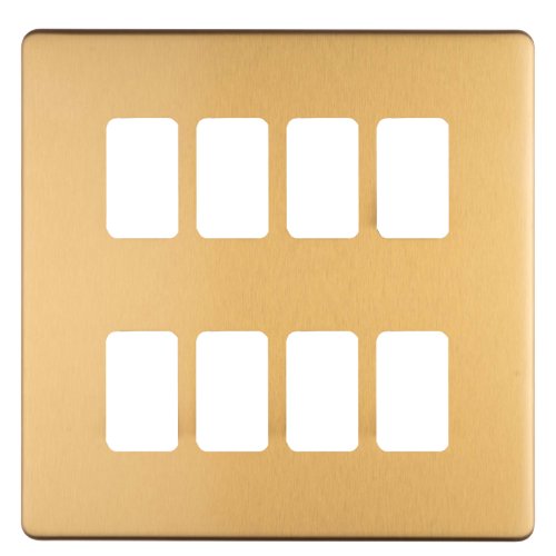 Eurolite EC-G8SBB Concealed 3mm 8 gang grid plate, Satin Brass