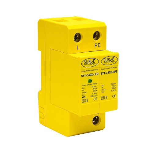 SY1-C40XLED Type 2+3 single phase surge protection module, with LED indication